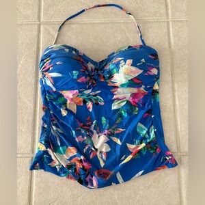 La Blanca Floral Halter Tankini Top - Size 14